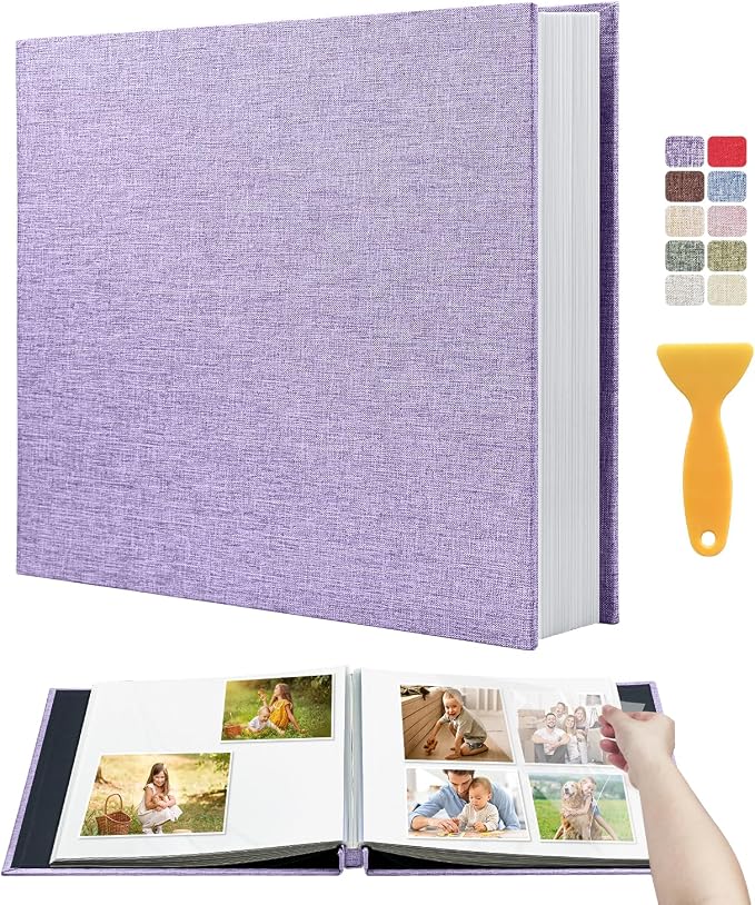 Large Photo Album Self Adhesive Scrapbook Album for 4x6 5x7 8x10 Pictures DIY Photo Book as Scrapbooking Supplies Kits, Birthday Gifts for Women Mom Wedding Baby Family Travel by HenPisen