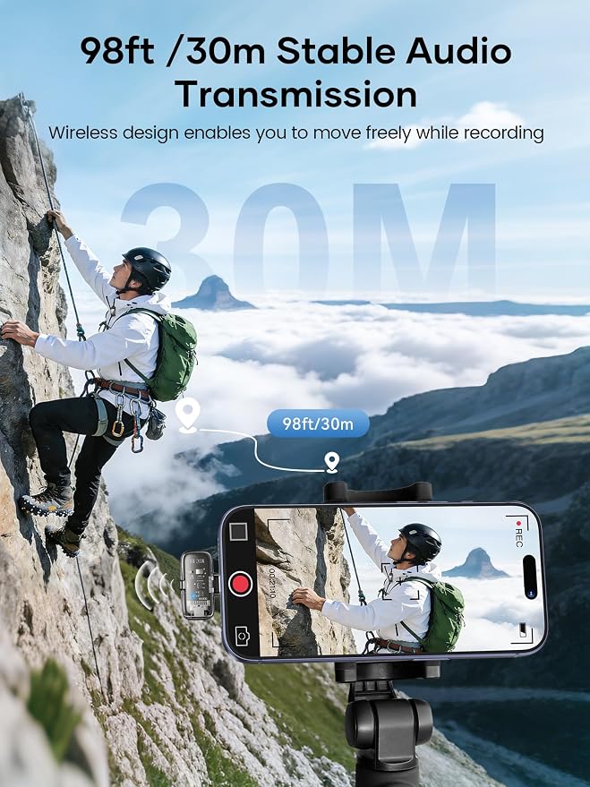 Wireless Lavalier Microphone for iPhone iPad Android with Charging Case,Lapel Mic with Noise Reduction,36H Battery Life, Plug and Play Mini Microphone for Video Recording,YouTube,Vlog,Live Streaming - Image 3