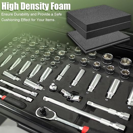 LAFENLIN Pick & Pluck Foam 4-Pack for Gun Cases, 16x12x2" & 0.4" Sheets | High-density closed-cell polyethylene, pre-scored for easy customization.Protects firearms, electronics, tools & collectibles - Image 5