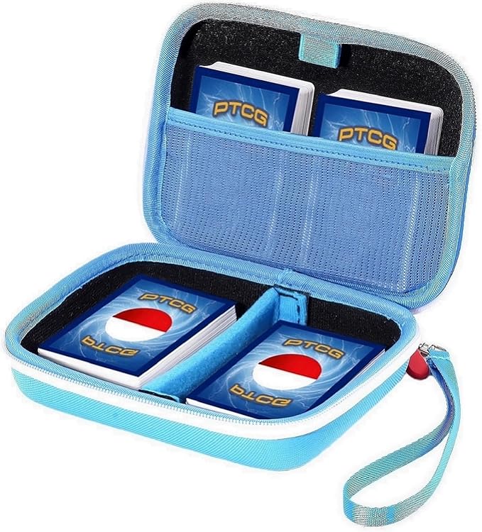 ProCase Trading Card Case, Hard Travel Storage Holds 300+ Cards -Blue | Compatible with MTG, TCG, Yu-Gi-Oh, Lorcana, Removable Divider for Flexible Organization, Multiple Color Options Available by ProCase