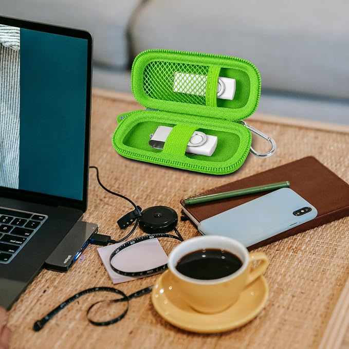 USB Flash Drive Case, SD Card/Thumb Drive/Memory Cards Holder, Bag Only | SDXC/SDHC Storage, Electronic Accessories Organizer for SanDisk / for Samsung, for Students/IT/Office/School/Travel, G-Green - Image 7