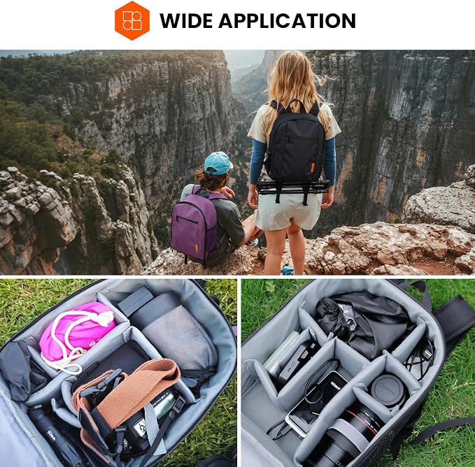 TARION Small Camera Backpack for Photographers Compact 12L Black TB-S | 14 Inch Laptop Compartment, Rain Cover, Bottom Tripod Holder, for DSLR Mirrorless Cameras, Everyday Shooting Bag - Image 9