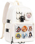 Ita Bag Backpack with Insert - Kawaii Pin Display Clear Window Bookbag, Y2K Aesthetic Laptop Backpack for Anime Cosplay School, Fits 15.6" Laptop, White by Unknown