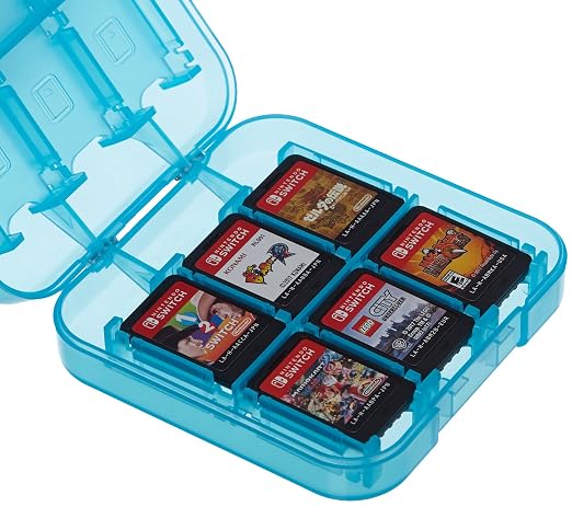 Amazon Basics Portable Game Storage Case for 24 Nintendo Switch Games, Game Card Slots, 3.4 x 3.4 x 1 Inches, Blue by AmazonBasics