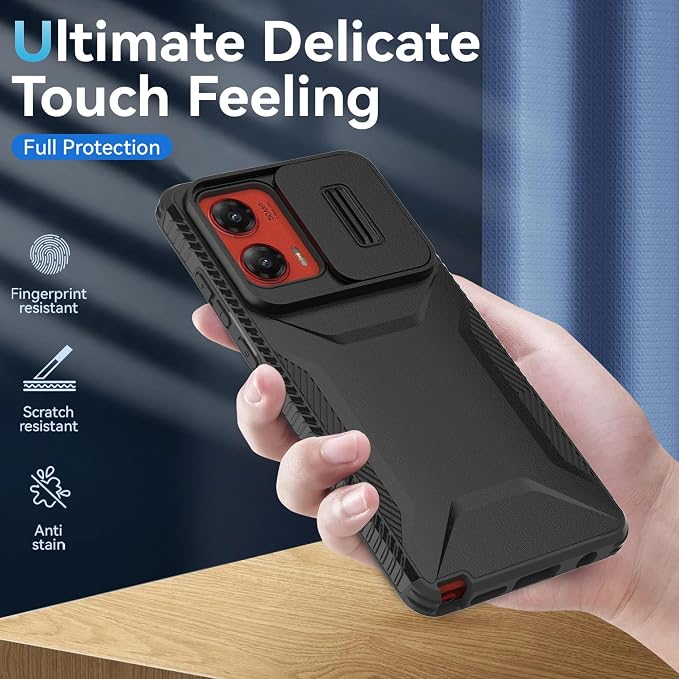 for Motorola G Stylus 5G 2024 Case with 1 HD Screen Protector & Slide Camera Cover [Military-Grade] Phone Case Heavy Duty Rugged Shockproof Protective Cover for Moto G Stylus 5G 2024(Black) - Image 6