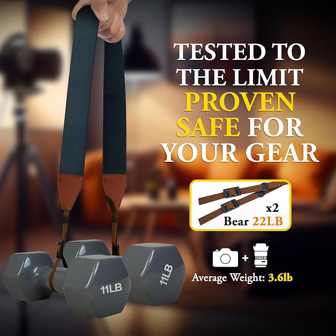 Art Tribute Camera Strap Personalized With Name - Shoulder, Crossbody & Neck Camera Strap for Photographers, Fits All Cameras, Canon Nikon Sony Fujifilm, Padded Strap W/Quick Release & Leather Ends - Image 6
