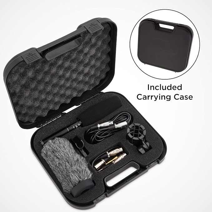 Professional Video & Broadcast Microphone | 10.8" Unidirectional Condenser Shotgun Mic for Indoor & Outdoor Film, Interview & Studio Recording for Camcorders and DSLR Camera - Black - Image 7
