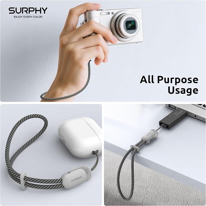 SURPHY 3 Pack Phone Wrist Strap, Phone Lanyard with Cellphone Tether Tab | Phone Strap Charm, Camera Wrist Strap with 2-Color Braided, Phone Wristlet, Wrist Lanyard for Case - Image 5