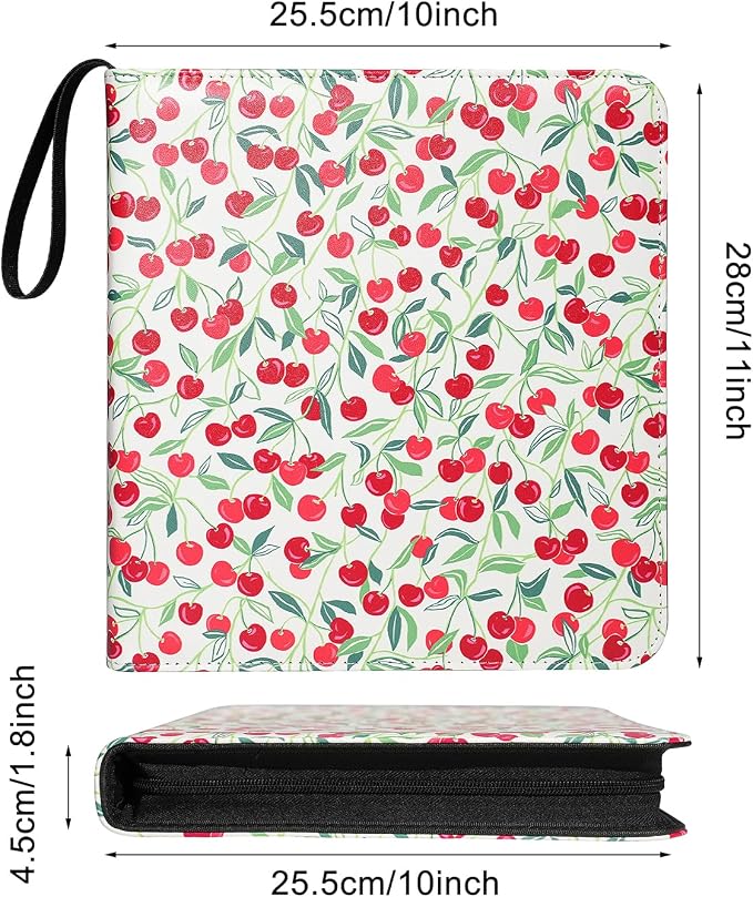 Large Polaroid Photo Album Binder, 240 Pockets. Cherry Print | Fits Polaroid i-Type, 600, SX-70 and Instax Wide 3.5x4.25 films. Acid-free pages protect photos for long-term storage. - Image 2