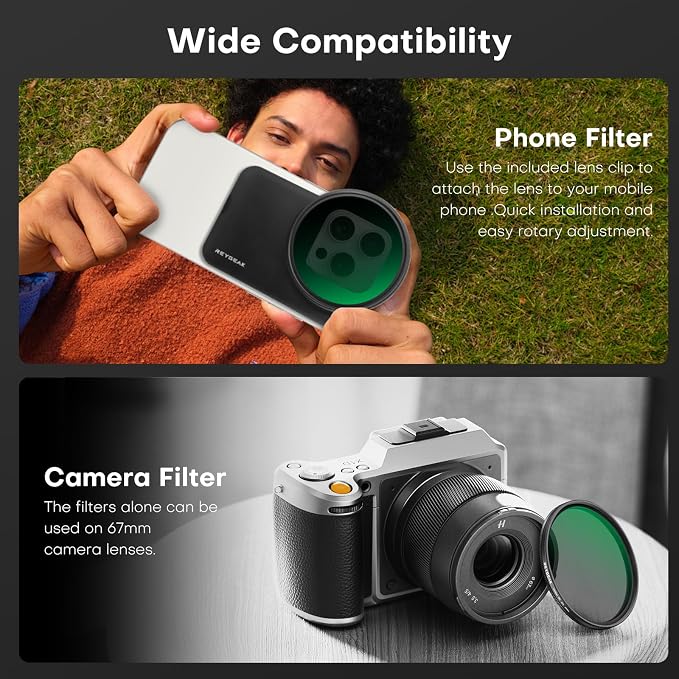 REYGEAK CPL Filter for Magsafe iPhone 16/15/14/13/12,67mm Ultra-Slim Camera Lens Filter,Magnetic Filter Frame with 6.1inch for iPhone 15/14/13/12 Pro - Image 6