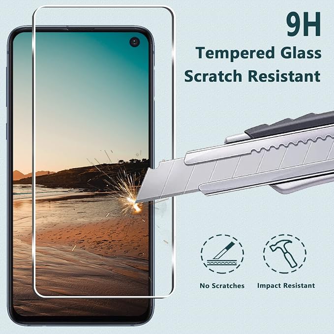[3+3 Pack] Galaxy S10e Screen Protector + Camera Lens Protector, HD Tempered Glass Film, 9H Hardness, Scratch Resistant, Easy Installation, Bubble Free, Screen Protector for Samsung Galaxy S10e - Image 3