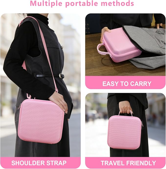 Carrying Case for Sony Alpha ZV-E10/ ZV-E10 II/ZV-E1/ a6400/ a6700/ a6100/ a6000/ a6500/ a6600 Digital Camera, Vlog Camera Kit Storage Holder Fits Tripod, Lens, LED Video Light, Battery, Pink - Image 7