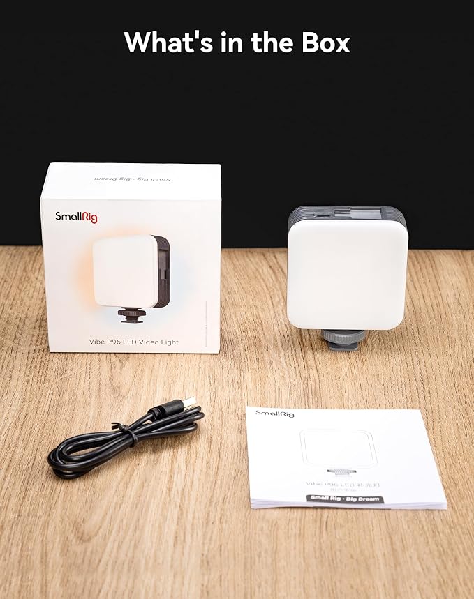 SmallRig P96 Mini LED Video Light, Bi-Color 2700-6500K Portable Light | CRI 95+, 2200mAh, with Camera Cold Shoe Adapter, for Content Creator Photography Vlogging, for TikTok, YouTube Streaming - Image 9