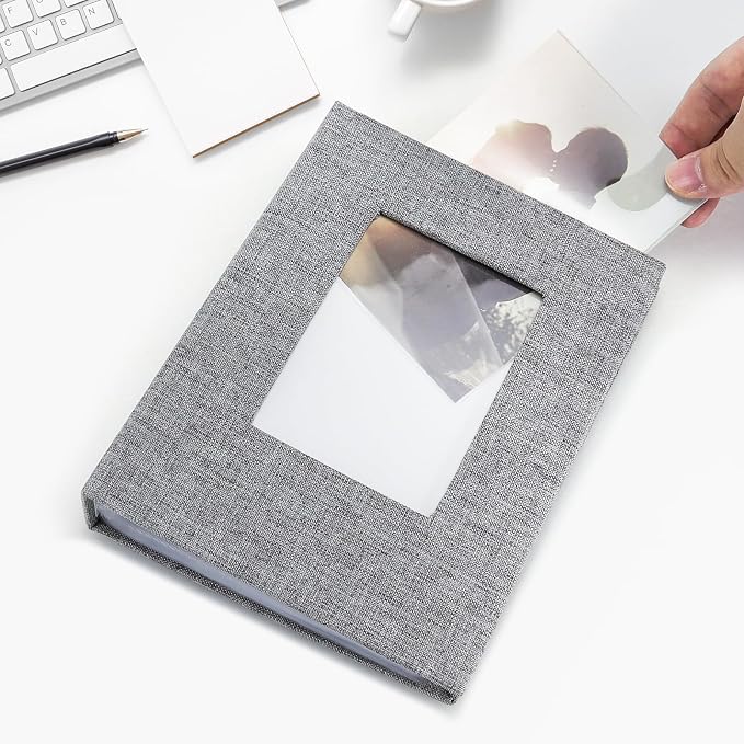 Vienrose 4x6 Small Photo Album, 2 Pack, 200 Photos, Grey | Linen Cover, Mini Photo Album, Baby Memory Book, Wedding Family Travel - Image 3