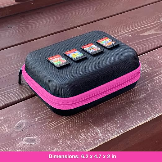 ButterFox 64 Switch Game Case for Nintendo Switch, Switch Game Card Storage Holder or SD Memory Card Case (64 Pink/Black) - Image 3