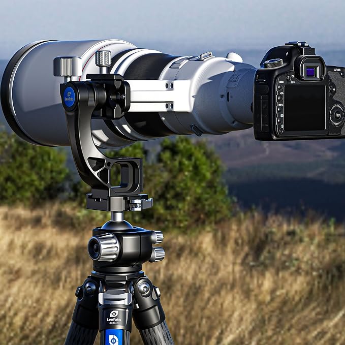 Leofoto Camera Gimbal Head, Professional Gimbal Tripod Head, 3/8" and 1/4" Mounting Hole with Arca-Swiss Quick-Release Plate for Outdoor Video/Wildlife Photography, Max Load to 22 kg/48.5lb (MPG-02) - Image 5