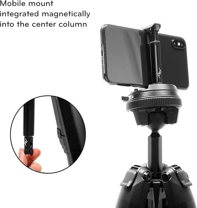 Peak Design Travel Tripod, Aluminum, Compact Design, Quick Setup and Takedown, Pro-Level Stability, Ergonomic Ball Head, Compact and Portable Travel Tripod for Camera and Phone, 20 lb Capacity - Image 8