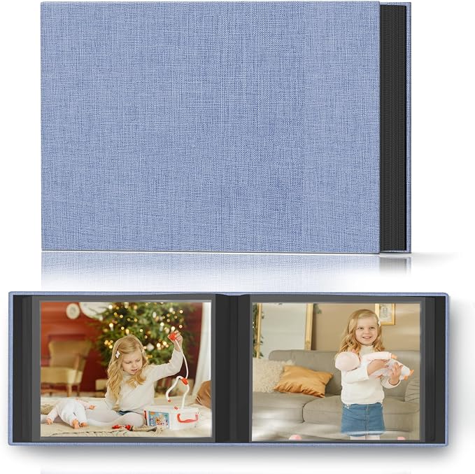 Popotop Photo Album 4x6 48 Pockets for Wedding Gifts,Linen Hardcover Picture Albums for Family Anniversary Baby Vacation Pictures by Popotop