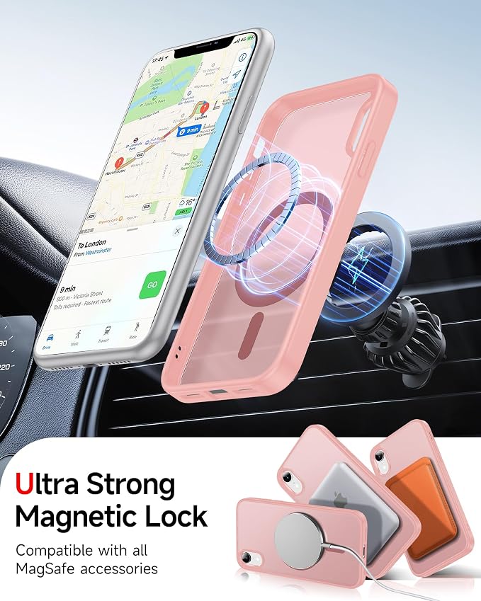LeYi for iPhone-XR Phone Case Pink with Screen Protector X2 + Camera Cover X2:[ MagSafe Compatible] Magnetic Cases for i Phone 10 iphoneXR Slim Matte Military Grade Protective Funda para 10XR, Pink - Image 5