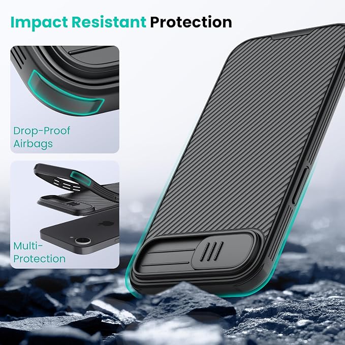 Nillkin Magnetic for iPhone 17E/16E Case MagSafe, Upgraded Slide Camera Cover, Compatible with MagSafe, [Shockproof Protective] Slim Case for iPhone 17E(2026)/16E(2025) 6.1 inch, Black ﻿ - Image 7