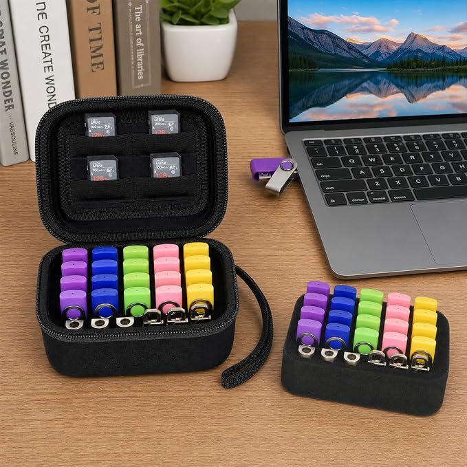 Comecase USB Flash Drive Case, Holds 26 USB Drives and 4 SD Cards - Image 9