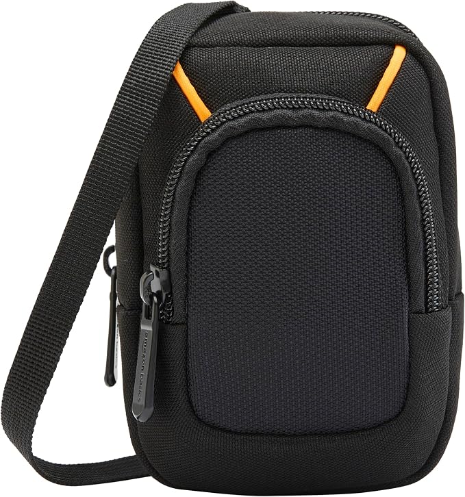 Amazon Basics Large Point and Shoot Padded Camera Case with Adjustable Shoulder Strap, Belt Loop, Interior Dimension 5.2 x 3.2 x 1 inches, Black by AmazonBasics