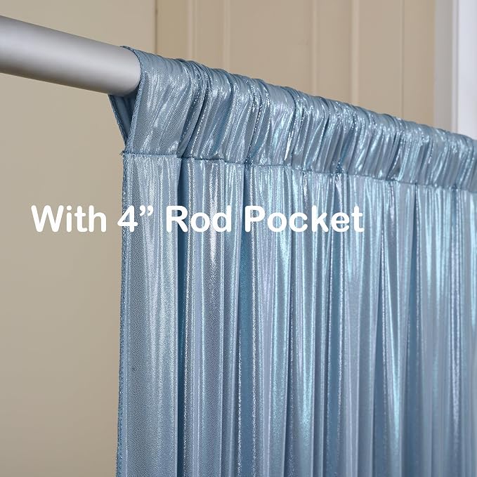 20x10ft Dusty Blue Sequin Backdrop Curtains, Wrinkle Free Glitter Backdrop Drapes for Wedding Parties Photography Stage Decor, Non-Shedding 4 Panels Set (5x10ft Each) - Image 3