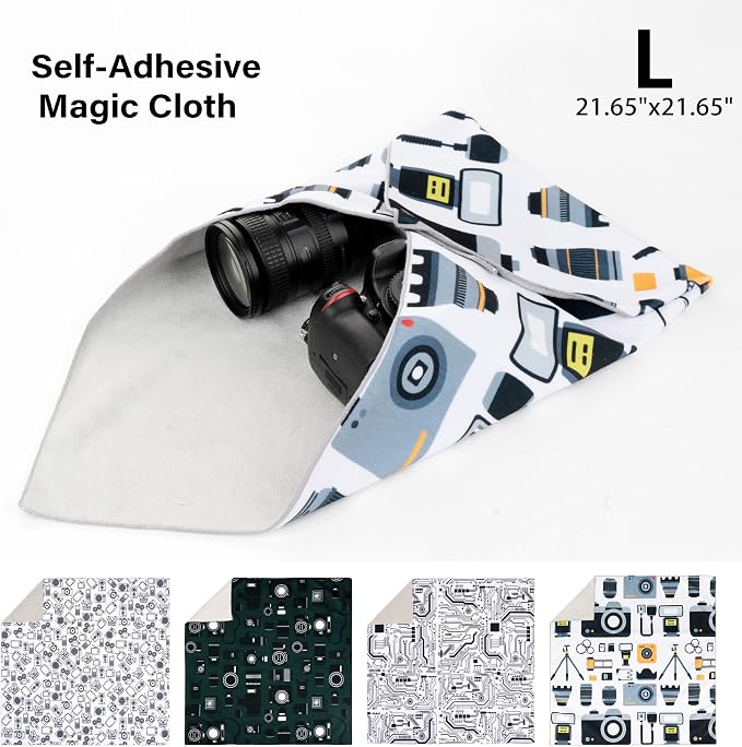Camera Wrap, Protective Wrap Anti-Scratch Lens pouche, Magic Self-Adhesive Cloth, Universal Storage Cloth for DSLR, Smartphones, Laptops, electronics,Cosmetic,whatever you need to protect - Image 2