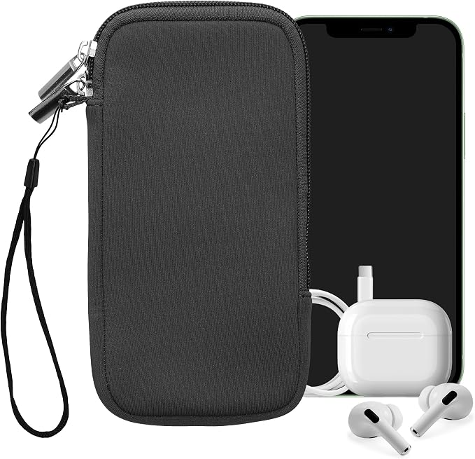 kwmobile Universal Phone Pouch Size XXL - 7" - Neoprene Smartphone Pouch with Zip - Water-Repellent Mobile Phone Case - Sleeve in Grey - Image 8