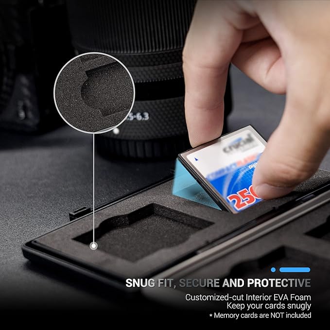 4 Slots CF Card Holder, Water-Resistance Anti-Shock Compact Flash Card Case Storage for Canon 400D 350D 50D 40D 30D 7D Mark II 7D 5DS R 5D Mark IV III II 1D Mark II Nikon D810 D800 - Image 3
