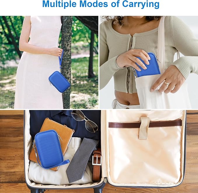 Canboc Carrying Case for KODAK EC35/ KODAK EKTAR H35 Film Camera, Blue | For H35N/ KODAK Snapic A1 Camera, H35/ EC35 Film Camera Bag, Zipper Mesh Pocket fits Batteries, Cable, Case Only - Image 3