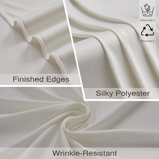 30ftx10ft Wrinkle Free Beige Backdrop Curtains for Parties, 6 Panels 5x10ft Silky Polyester Photo Backdrop Drapes Back Drop Cloth Drapery for Wedding Birthday Photography Background - Image 2