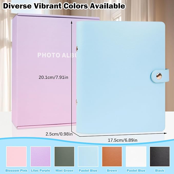 Ruibytree 320 Pockets Album for Instax Mini & Polaroid 2x3" Pictures, Blue | Gift-Ready Packaging, PU Leather Cover, Acid-Free Pages, Side-Loading Clear Pockets, Durable Binding, Easy Photo Viewing - Image 3