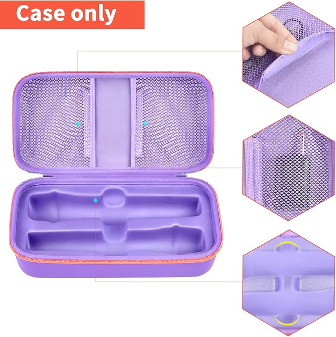 Wireless Microphone Case Compatible with JBL Wireless Two Microphone System, Handheld Dual Mic Travel Bag for Singing or Karaoke for Receivers, Adapters, AA Batteries - Image 3