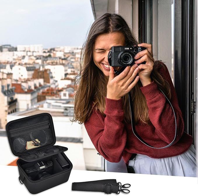 ANKHOH Vlogging Camera Case for Duluvulu/Zostuic/YIGLLO/Gavonde/Canon/Kodak | SD Card & Battery Storage, Accessory Pocket, Travel Carrying Bag, Case Only, For Creators Photography & Travel, Black - Image 8