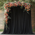 Black Backdrop Curtain for Wedding Parties Backdrop Drapes 10x8FT | Wrinkle Free Polyester Curtain Backdrop Black Draping Fabric for Backdrop Photoshoot Birthday Party Background,2 Panel 5x8FT by Wokceer