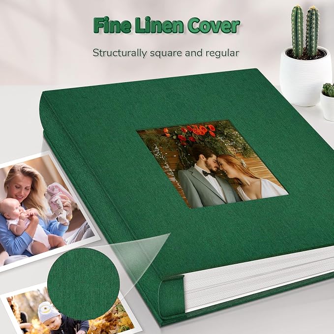 Artfeel Photo Album 4x6 with 600 Pockets,Slip-in Picture Albums,Linen Cover Memory Book with Front Window,White Page Vertical Photo Book for Wedding,Family,Anniversare,Baby,Vacation - Image 6