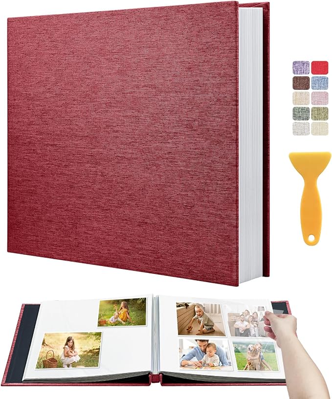 Large Photo Album Self Adhesive Scrapbook Album for 4x6 5x7 8x10 Pictures DIY Photo Book for Wedding, Anniversary, Christmas, Baby Shower, Ideal for Preserving Precious Moments by HoneyTolly