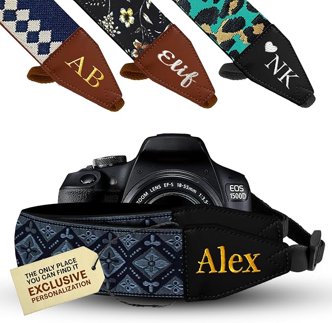 Art Tribute Custom Black Regal Camera Strap - Add Your Text and We Make It Especially For You Get Your Own Personalized Stocking Stuffer & Christmas Gift Camera Strap, No Shipping Cost! - Image 6