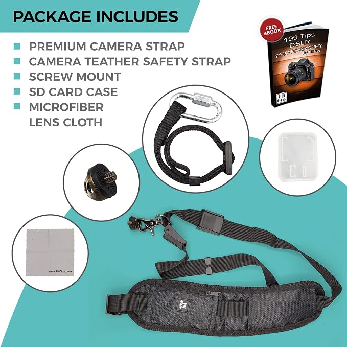 HiiGuy Camera Strap – Regular - Extra Long 32-44 Inch Camera Straps for Photographers – Heavy Duty Camera Shoulder Strap - Image 2