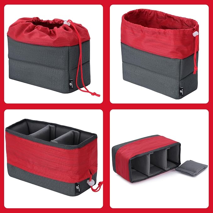 Koolertron Waterproof DSLR Camera Bag with Removable Insert, Adjustable Compartments, Fits in Camera Bags - Protective Case for DSLR/SLR Cameras & Accessories - Image 8