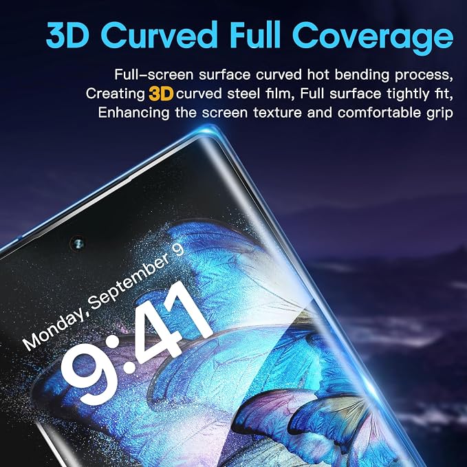 Didisky 2 Pack Screen Protector For Samsung Galaxy Note 10 Plus Tempered Glass,3D Curved Full Coverage, Anti Scratch,Bubble Free, HD Clear,Easy to Install, 9H Hardness - Image 4