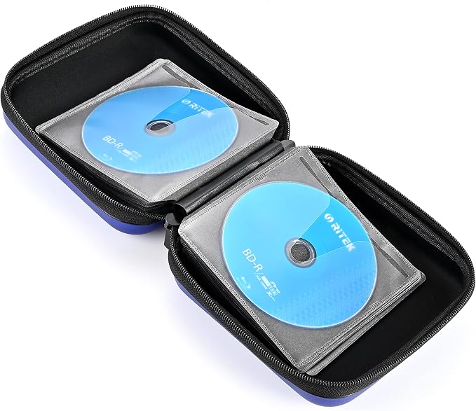 alavisxf xx CD Case, 48 Capacity Protective Zipper Disc Wallet for Car | EVA Shock-resistant, Lightweight Portable, DVD Blu-ray Storage Organizer, Scratch-Resistant Sleeves, for Home Office Travel - Image 5