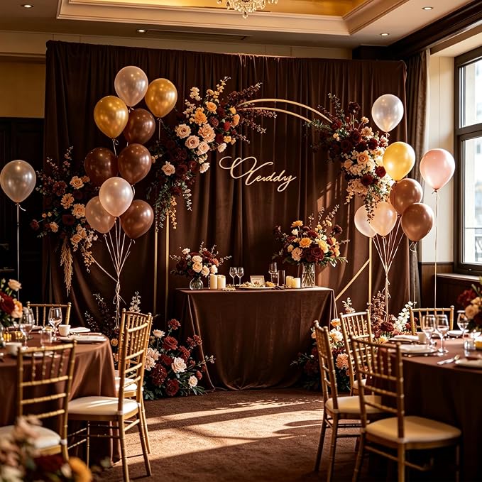 Brown Photography Backdrop for Photoshoot, 10x10 Ft Polyester Photo Backdrop Curtains, Brown Backdrops Screen for Photo Studio, Video, Content Creators, Birthday Parties Background - Image 4