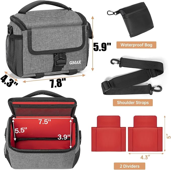 Camera Carrying Case, Camera Storage Bags Anti-Shock Crossbody Camera Case | Digital Camera Case with Rain Cover Compatible for Canon EOS R50 M50 Powershot SX540 SX70, Nikon Coolpix, Sony a6100 a6400 - Image 3