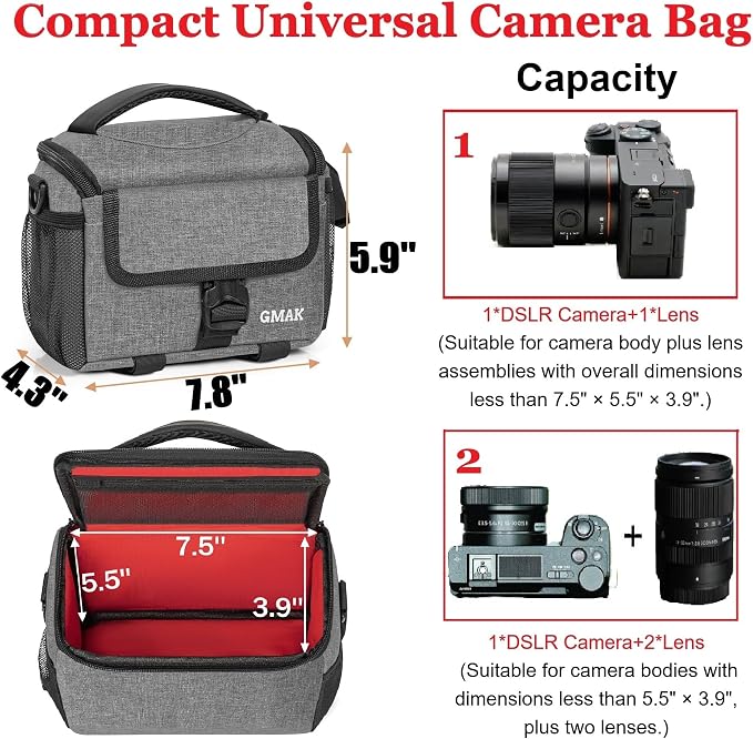 Camera Carrying Case, Camera Storage Bags Anti-Shock Crossbody Camera Case | Digital Camera Case with Rain Cover Compatible for Canon EOS R50 M50 Powershot SX540 SX70, Nikon Coolpix, Sony a6100 a6400 - Image 4
