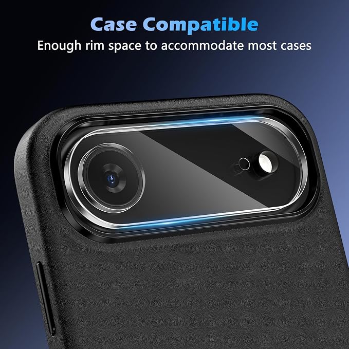 imluckies 3 Pack for iPhone 17 Air 6.5" Camera Lens Protector, HD Clear Tempered Glass Camera Accessories, 9H Hardness Anti-Scratch Screen Cover, Case Friendly[Not Affect Night Shots] - Image 5