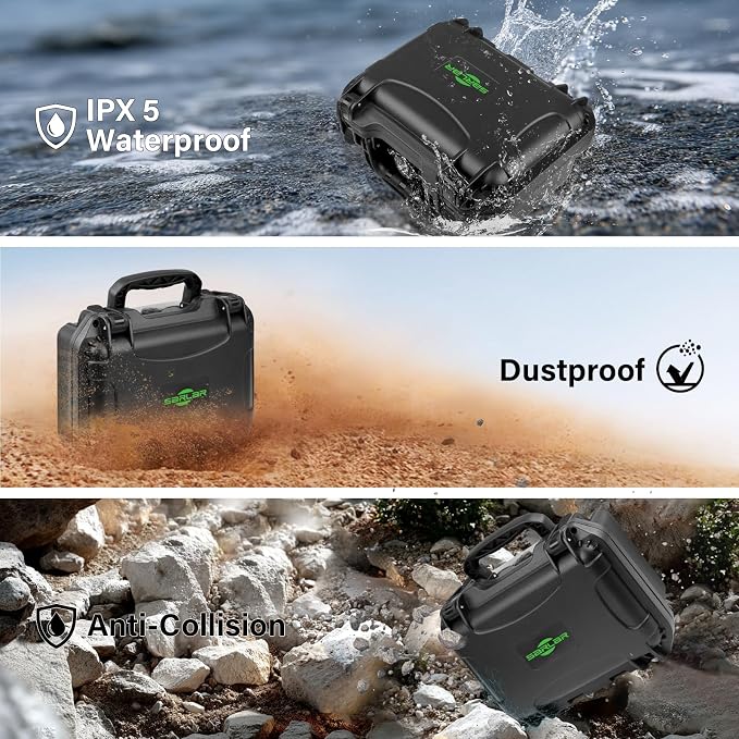 sarlar Portable Carrying Case for XbotGo, Durable PP Plastic with EVA Liner, Waterproof Dustproof, Shockproof Design, Secure Lock & Ventilation System, Includes Mesh Pocket, Ideal for Storage Travel - Image 5
