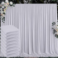 40 ft x 10 ft Wrinkle Free Silver Backdrop Curtain for Parties, Polyester Silver Grey Backdrop Drapes 8 Panels 5x10ft for Baby Shower Photoshoot Engagement Wedding Birthday Photography Background by Outpain