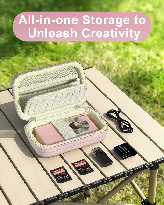ProCase Digital Camera Case for KODAK Pixpro, Compact Travel Bag -Lightpink | Vlogging Camera for CAMKORY/Lecran/Lecnippy/Froitx/aycy/FJFJOPK/KODAK PIXPRO FZ55/FZ45 4K, Mesh Pocket for Batteries, SD Card - Image 5